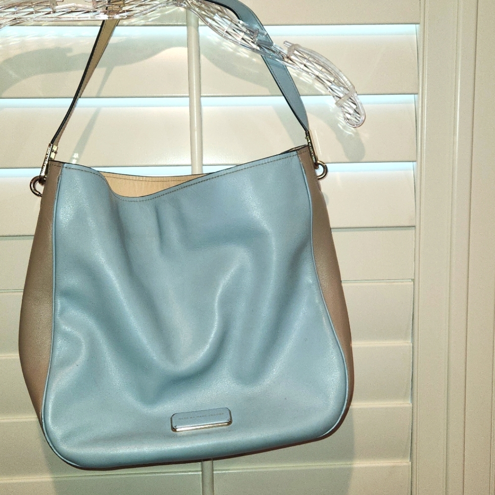 Marc Jacobs Shoulder Purse- Light Blue/Tan